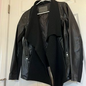 Gi Sono Faux Leather Black Jacket Size Small